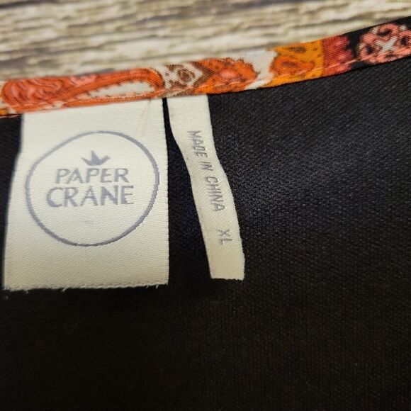 Paper Crane double layered dress orange/black Paisley XL Pre-owned - Picture 7 of 7